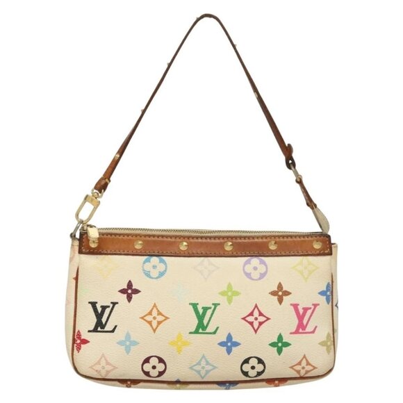 LOUIS VUITTON Monogram Multicolor Pochette Pouch White M92649 LV Auth 135545 - Picture 2 of 16
